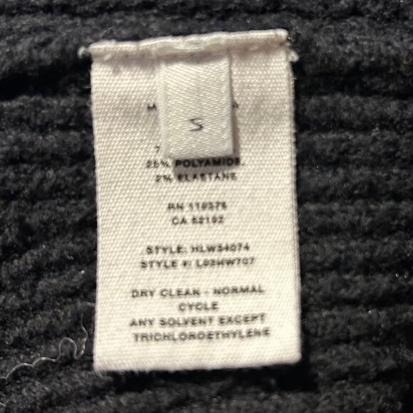 Women Helmut Lang Black V-Neck Ribbed Cotton Blend Chunky Cardigan Sweater S - Picture 11 of 13